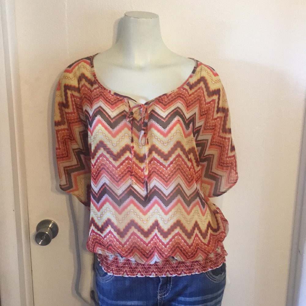 Chevron sheer top